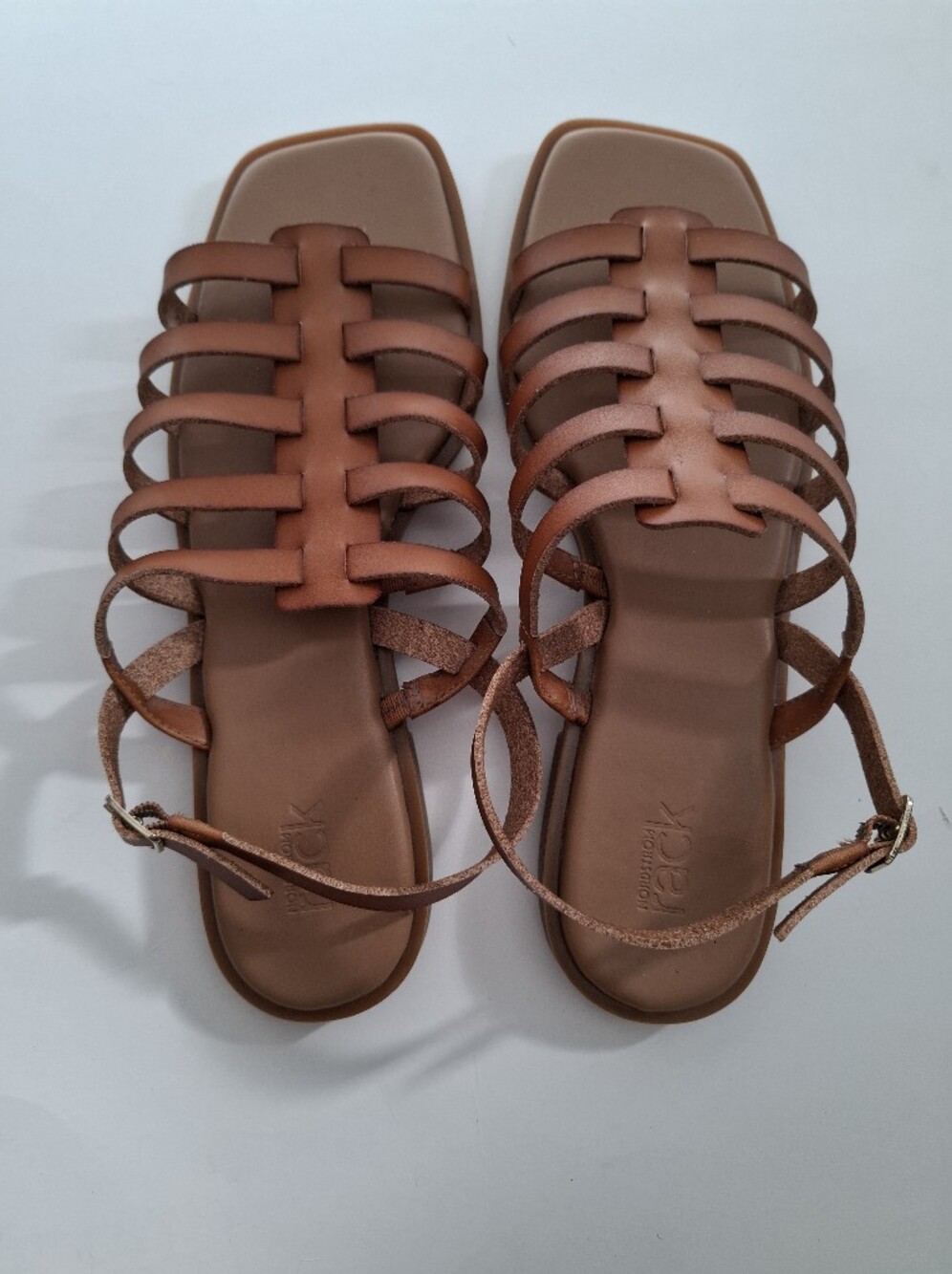 Nordstrom Tan Brown Strappy Basket-Weave Sandals SZ 10